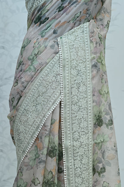 Nayara Kota Doriya Garden Saree Green Saree featured