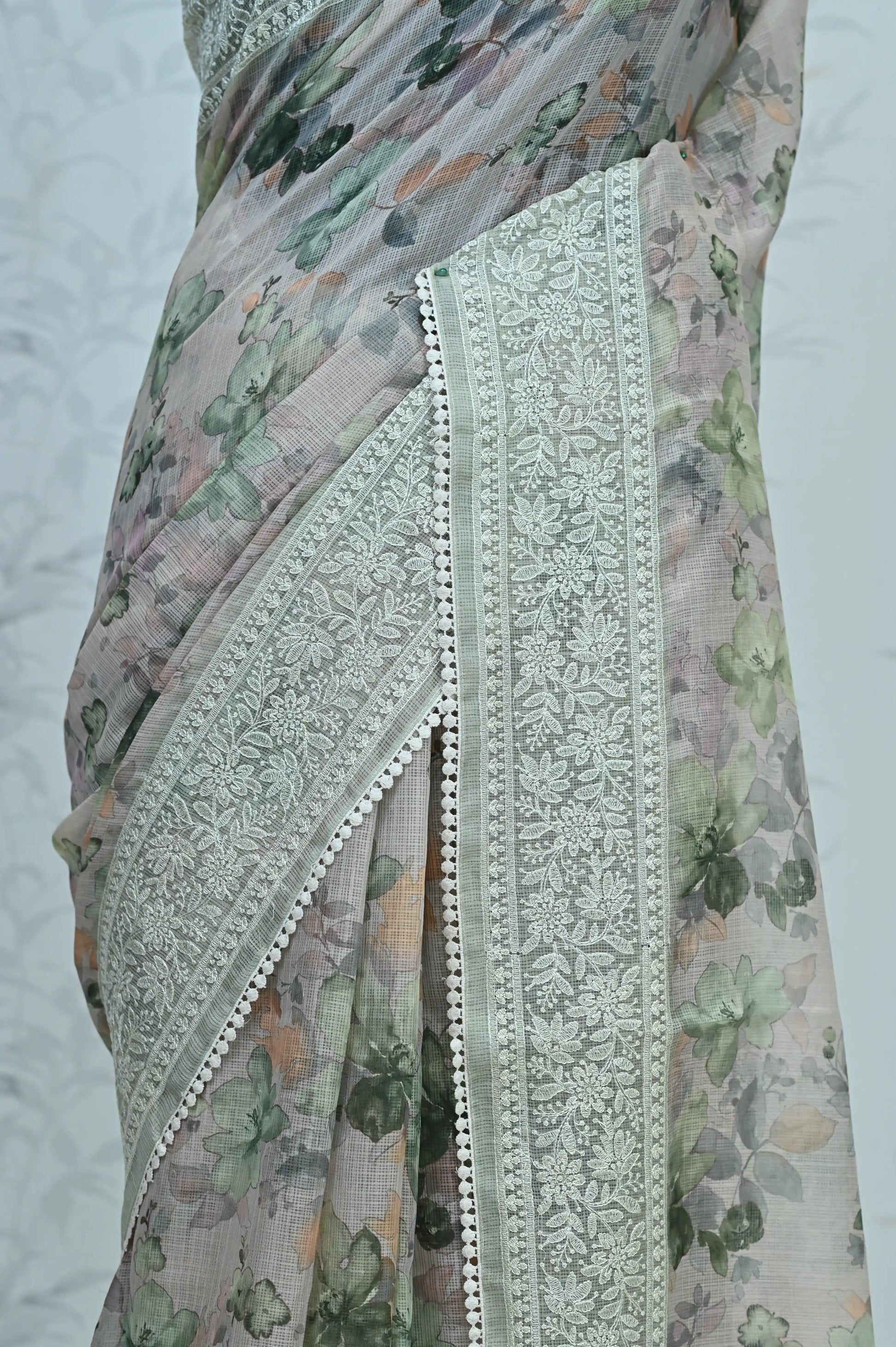 Nayara Kota Doriya Garden Saree Green Saree featured