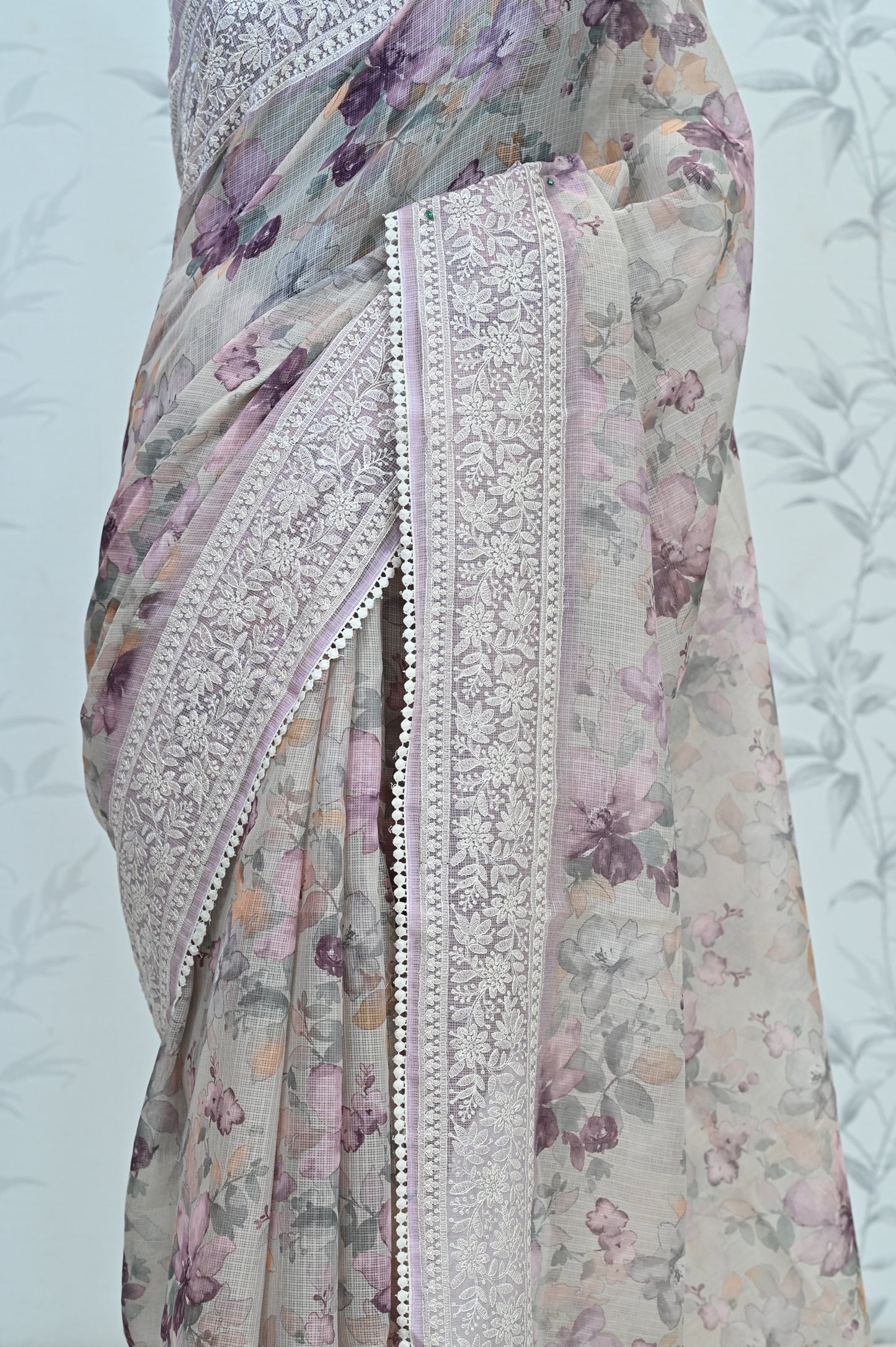 Nayara Kota Doriya Garden Saree Purple Saree featured