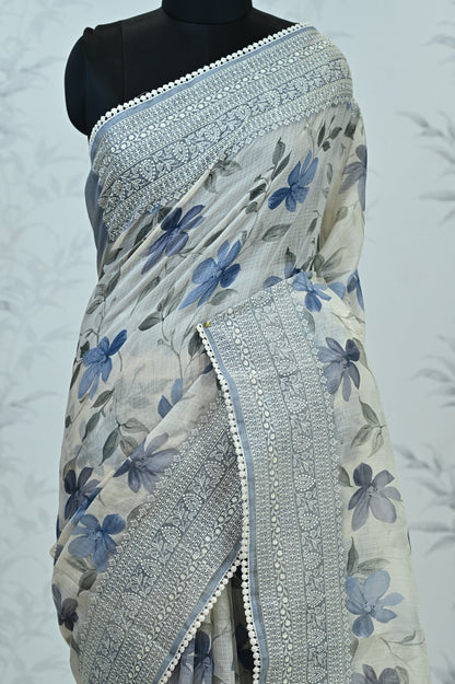 Aranya Grace Kota Doriya Saree Blue Saree featured