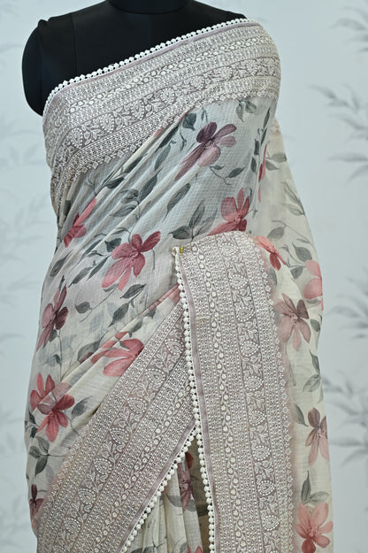 Aranya Grace Kota Doriya Saree Pink Saree featured