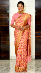 Rose Pink Stripes Saree Saree