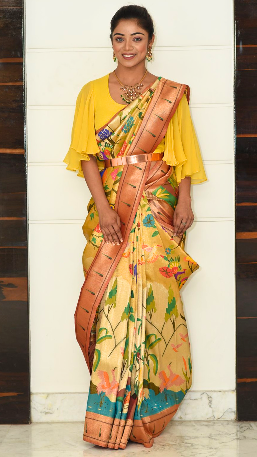 Golden Saree with zari border Saree