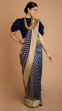 Load image into Gallery viewer, Royal Blue Stripes Saree Saree