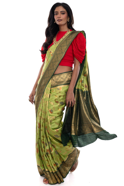 Eternal Garden Tussar Silk Saree Saree