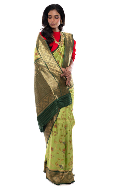 Eternal Garden Tussar Silk Saree Saree