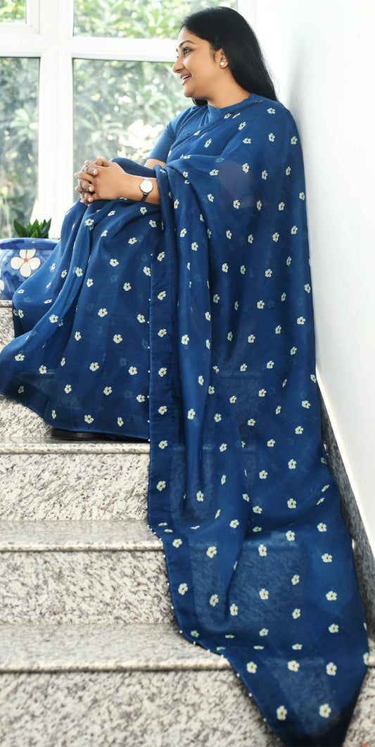 Organza Saree with Floral Pattern Saree