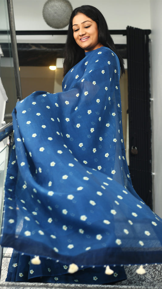 Organza Saree with Floral Pattern Saree