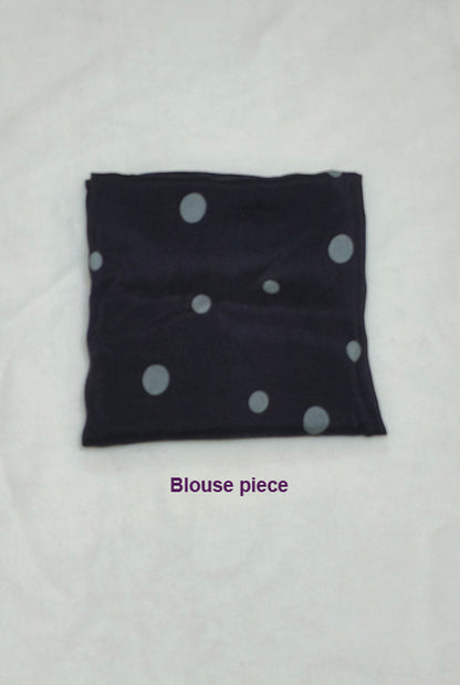 Black Polka Dot Chiffon Silk Saree Saree