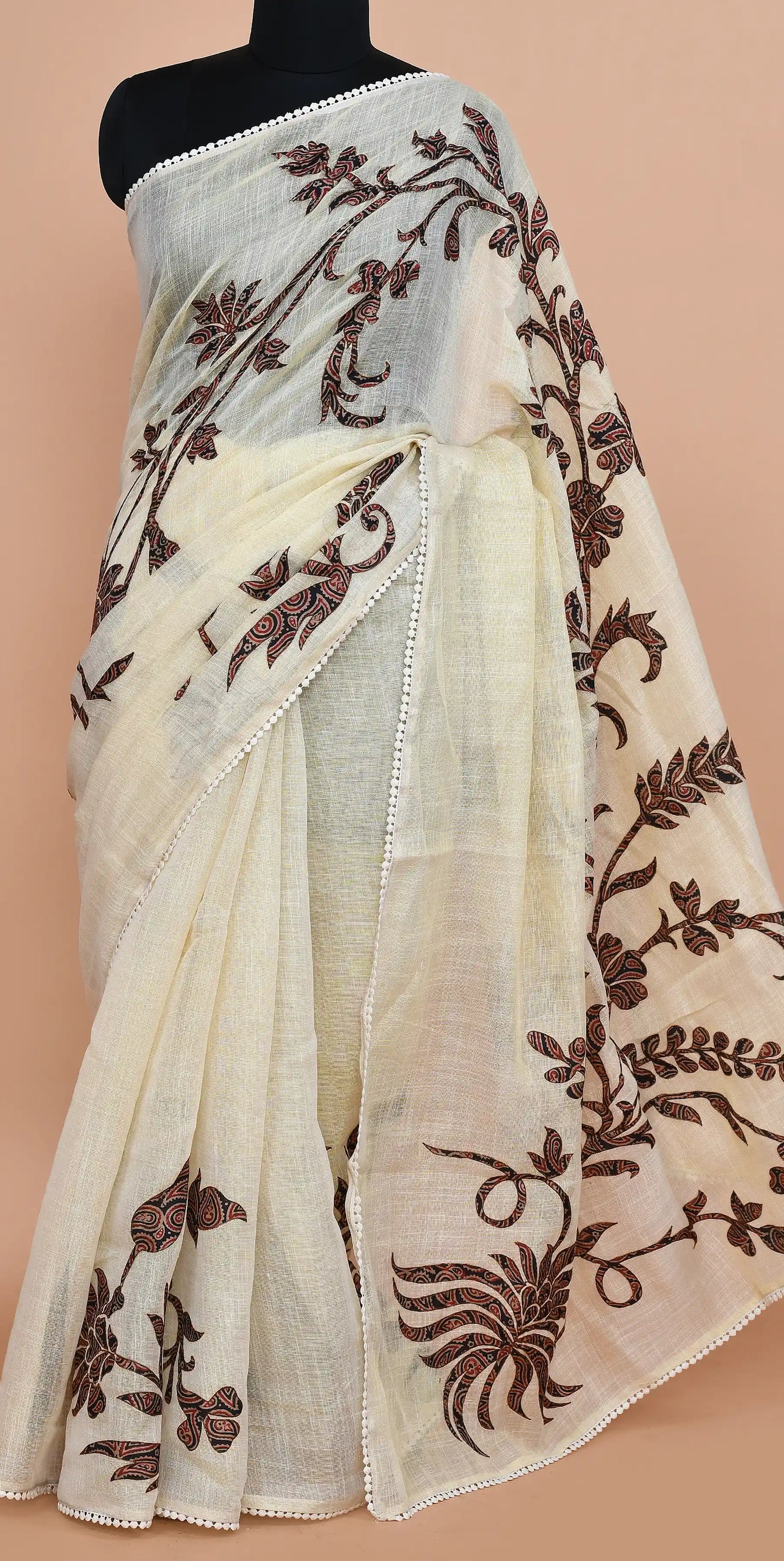 Idalia Black-Red Saree featured