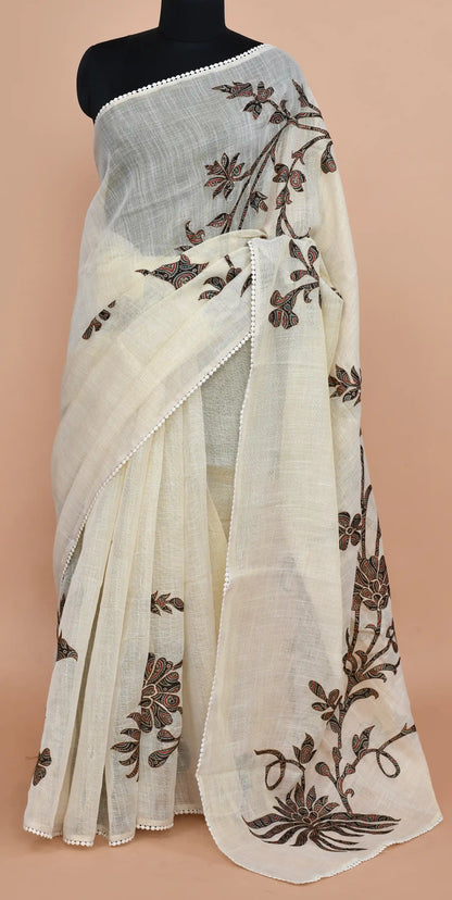 Idalia Indigo-Red Saree featured