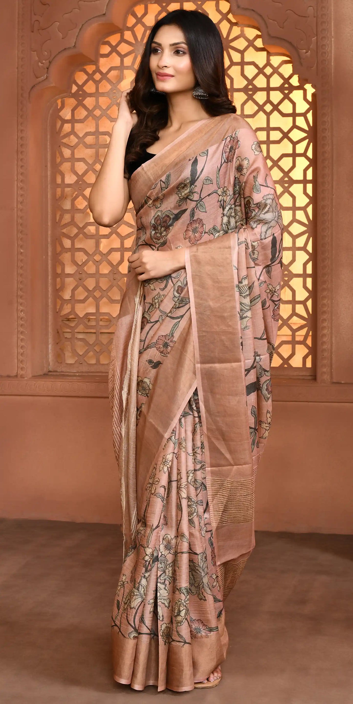 Aria Grace Saree Dusty Rose Pink featured