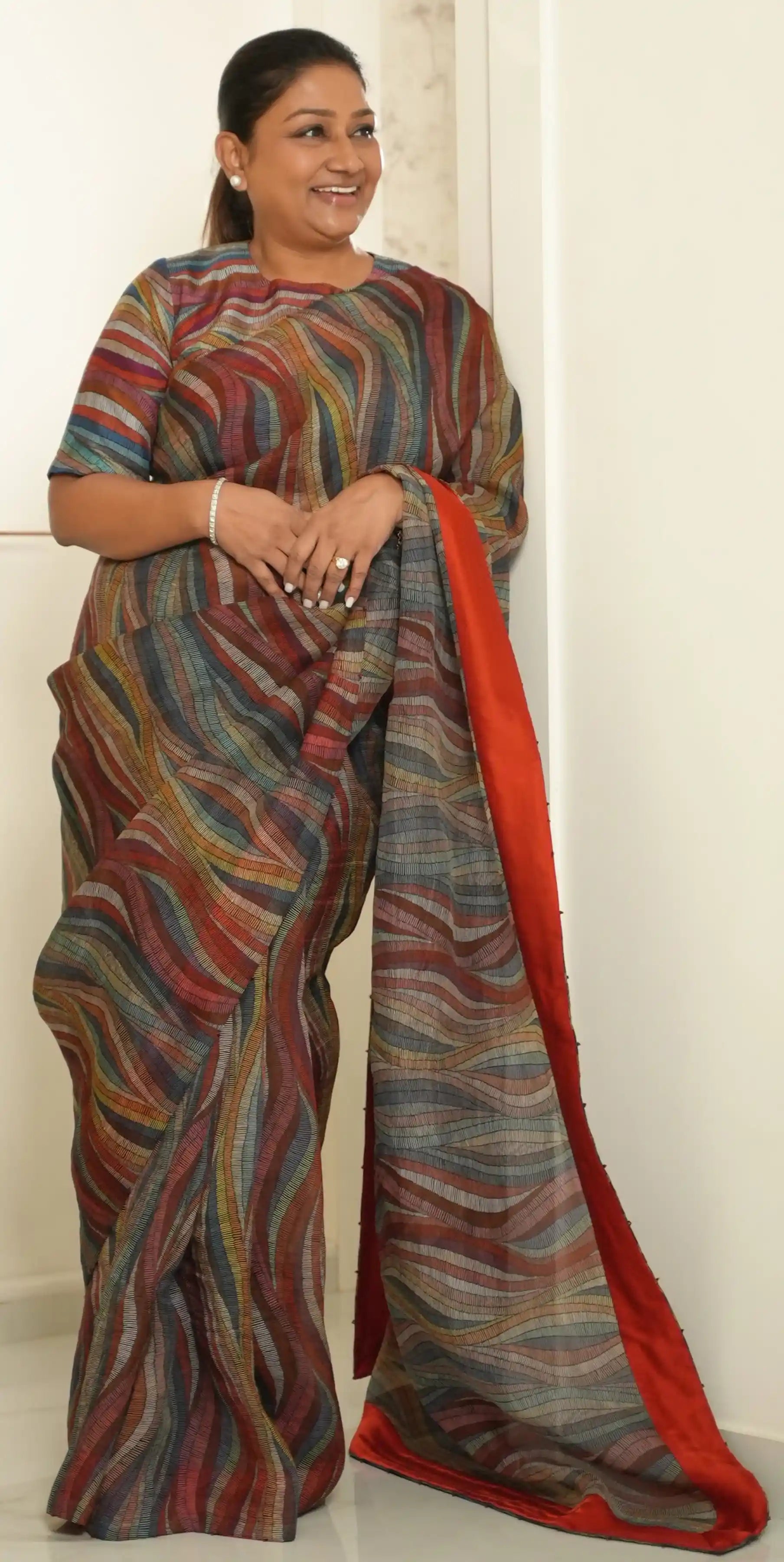 Multicolored Organza Saree Saree