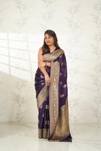 Load image into Gallery viewer, Regal Purple Elegance Saree Saree