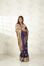 Load image into Gallery viewer, Regal Purple Elegance Saree Saree