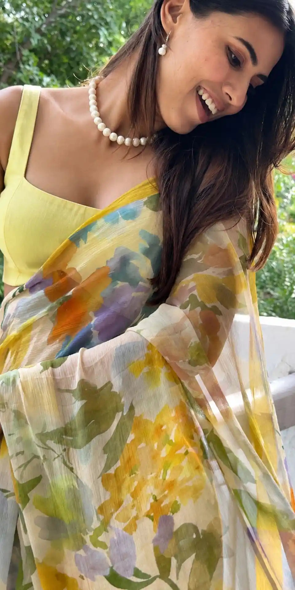 Aurelia Sun Yellow Saree featured