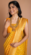Load image into Gallery viewer, Yellow Stripes Saree Saree