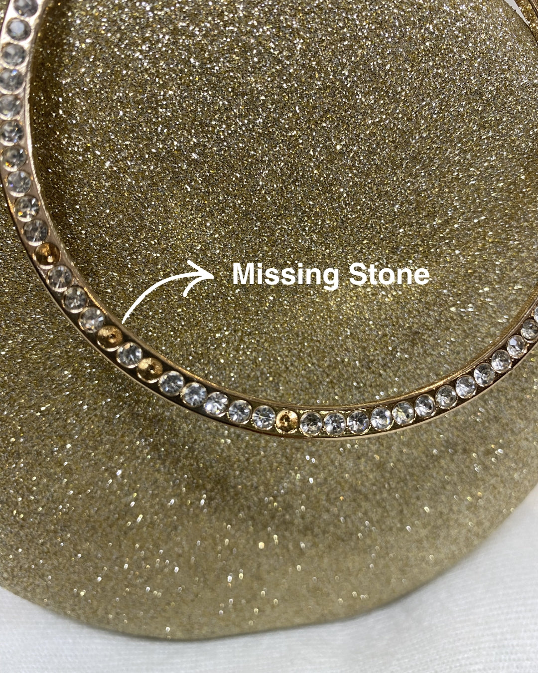 Glitter Frosted Evening Clutch - Round Golden Clutch featured
