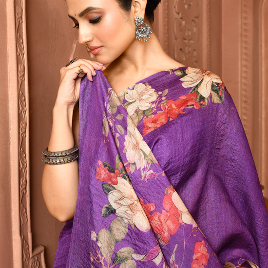 Manjari: Magnolia Muse Tussar Silk Saree featured