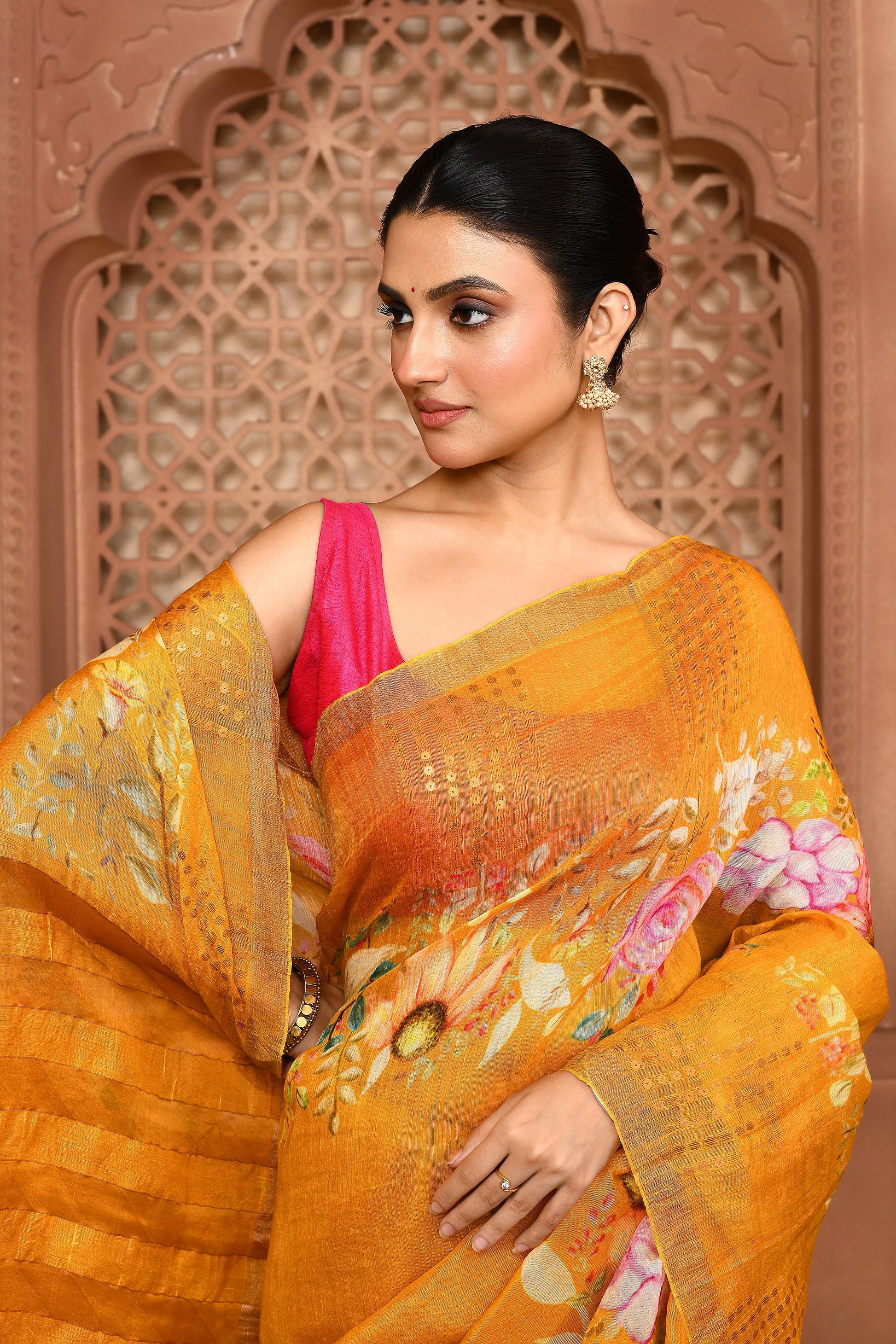Indira Lenin Kora Saree Pastel mint green featured common