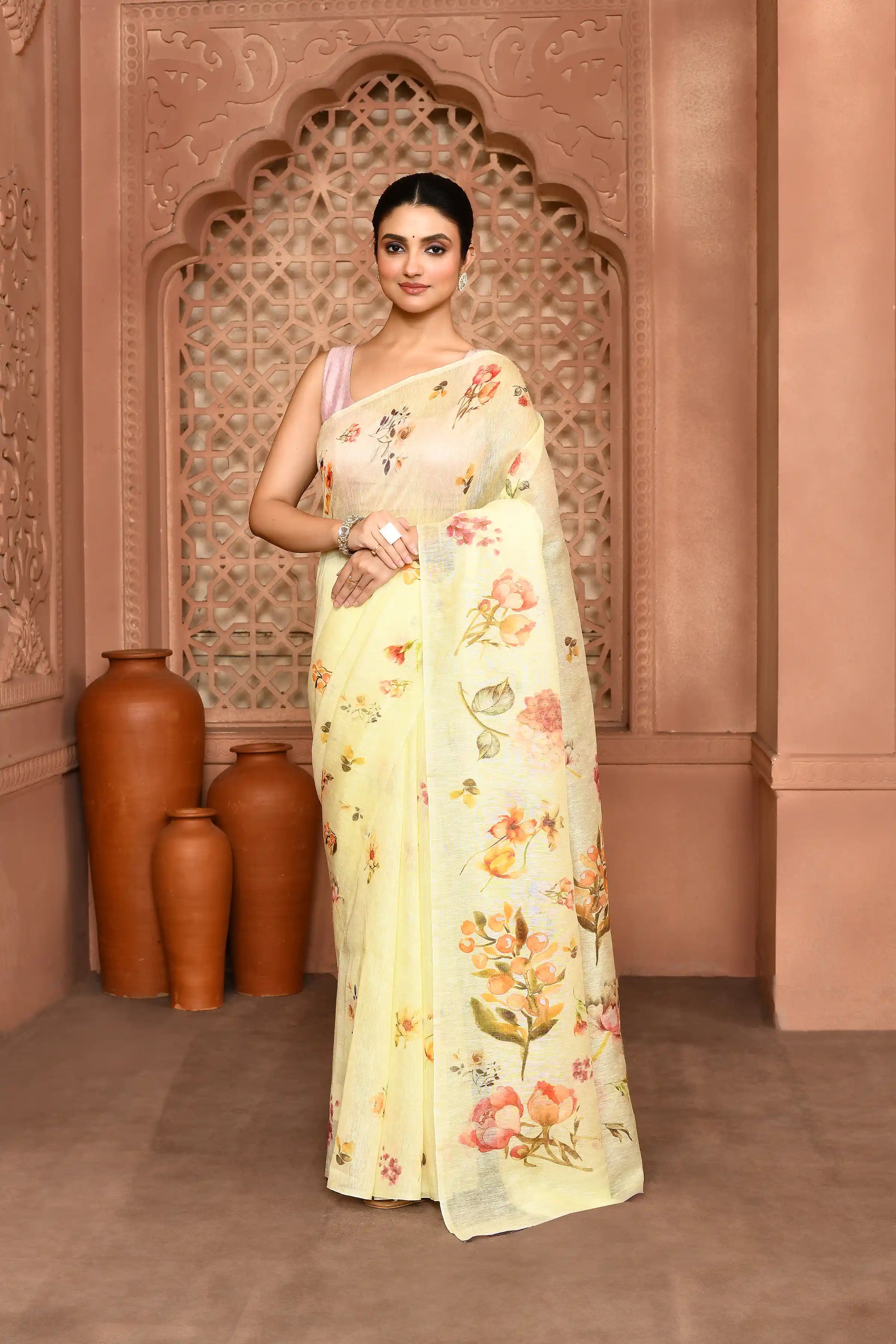 Sunny Meadow Silk Saree featured