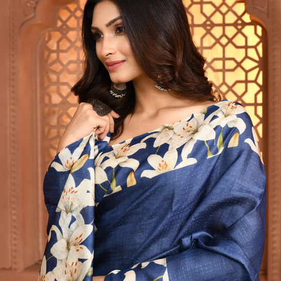 Khushboo: Lily Weave Tussar Silk Saree featured