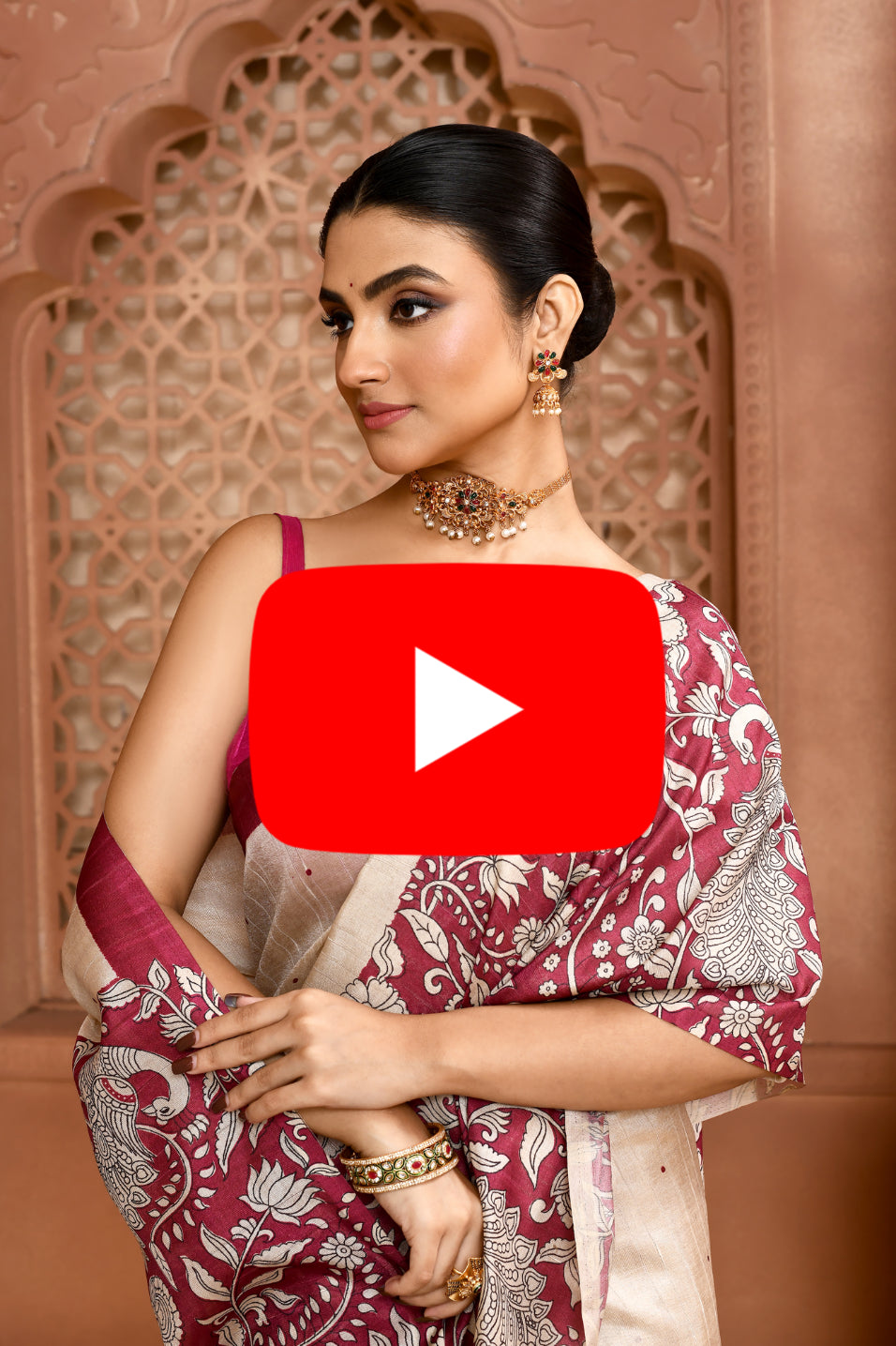 Kalamkari Tussar Silk Saree featured common