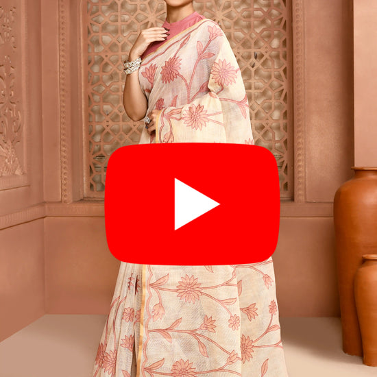 Sunflower Scallop Linen Shimmer Saree featured common