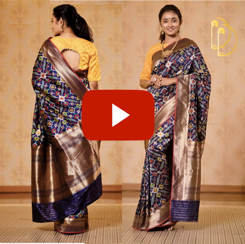 Navy Patola Silk Saree with Zari Saree