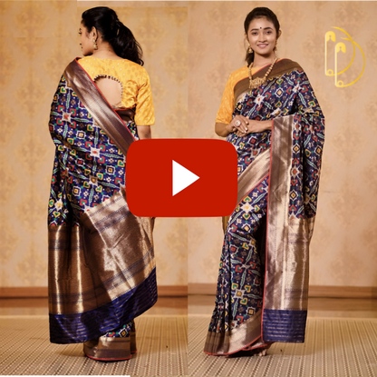 Navy Patola Silk Saree with Zari Saree