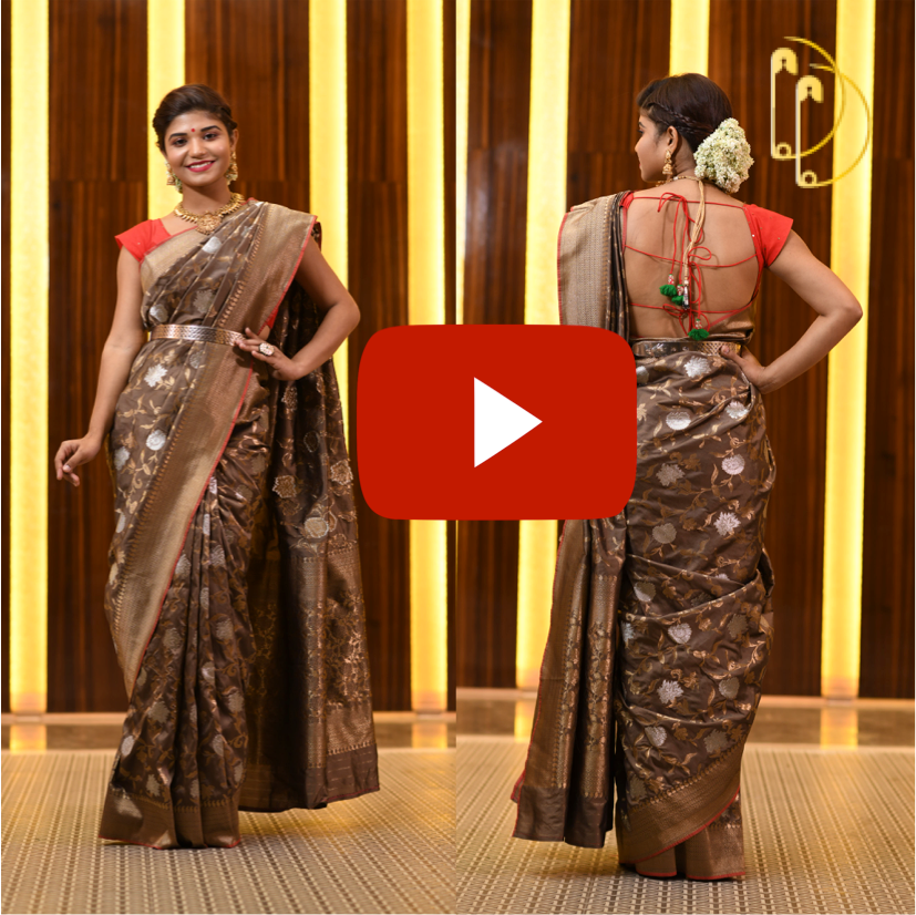 Crazy Chocolate Saree with Silver and Golden Zari Saree