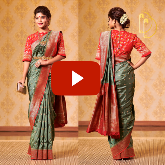 Sap Green Silk Saree Saree