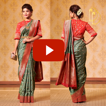 Sap Green Silk Saree Saree