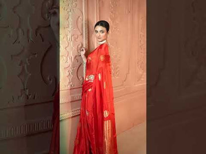 Banarasi Pallu Silk Kota Saree Red Saree
