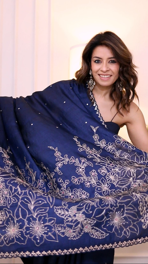 Meera: Scallop Glow Tussar Silk Saree Video