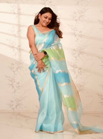 Handwoven Rangkat Banarasi Organza Silk Saree Saree