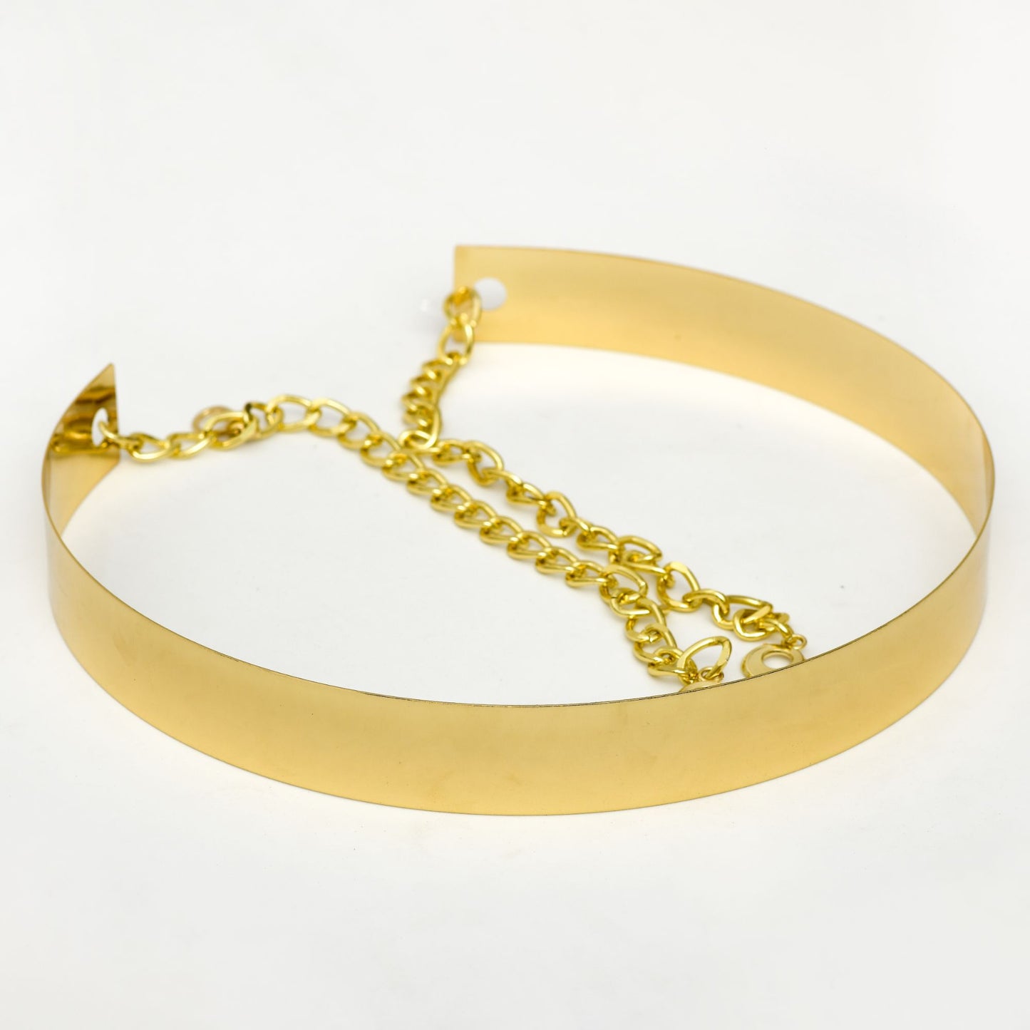 gold metallic saree belt with chain featured