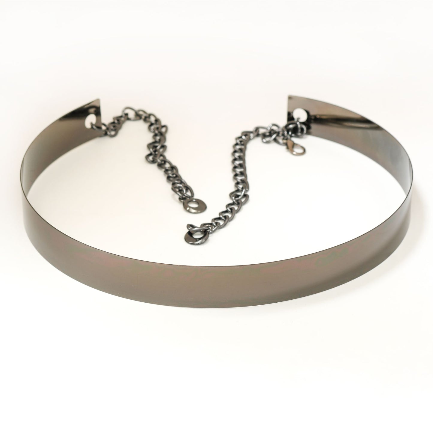 silver metallic saree belt with chain featured