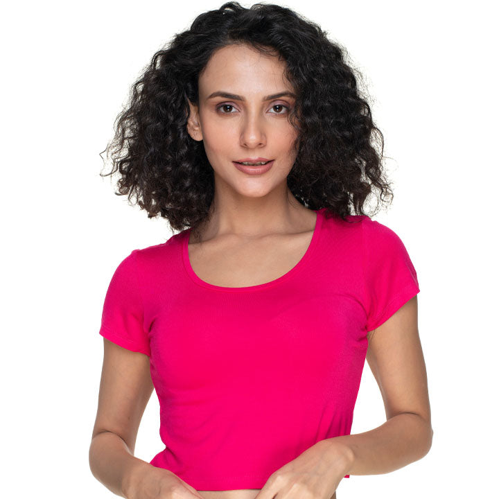 100% Cotton Rayon Blouses Magenta Blouse