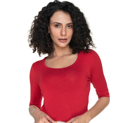 Cotton Rayon Blouses Plus Size - Elbow Sleeves Burgundy Bust size 42-48 Blouse