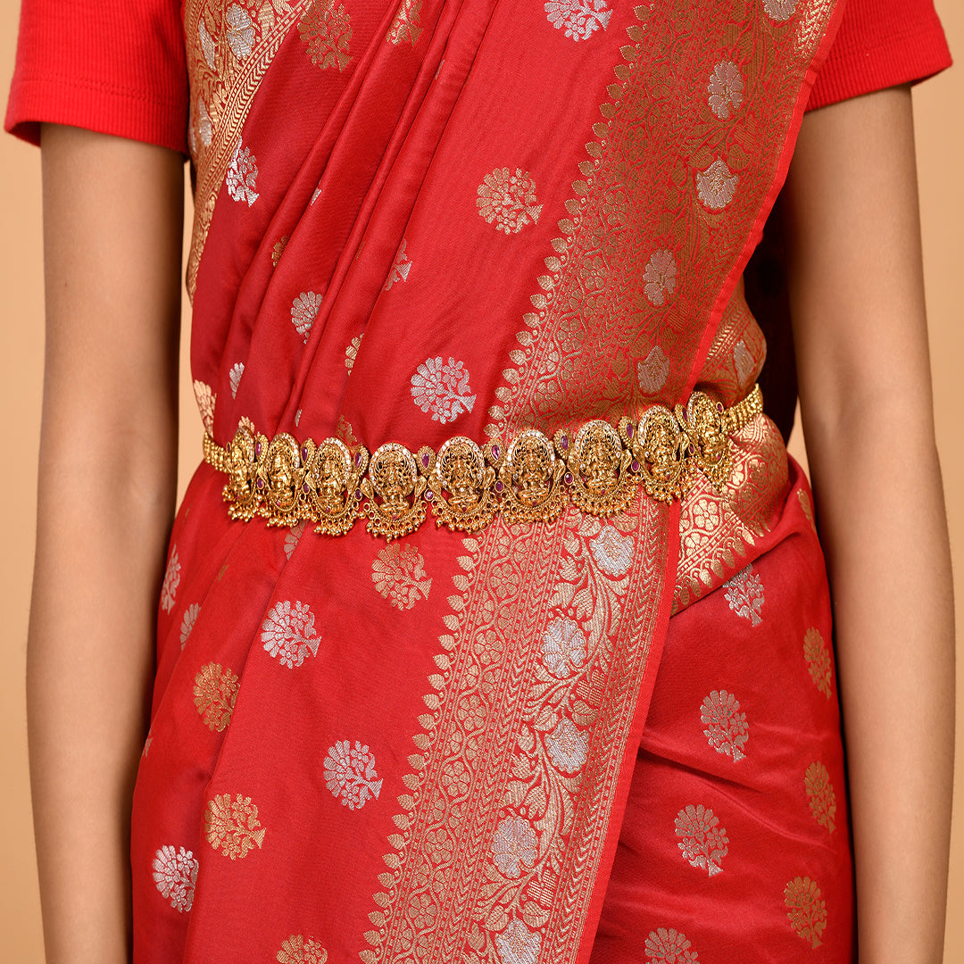 Elegant red pure cotton silk Saree Saree