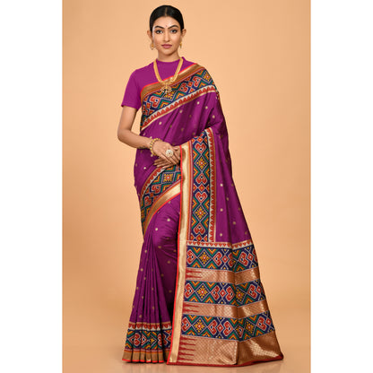 Powerloom Silk covered with Zari bootis Saree Saree