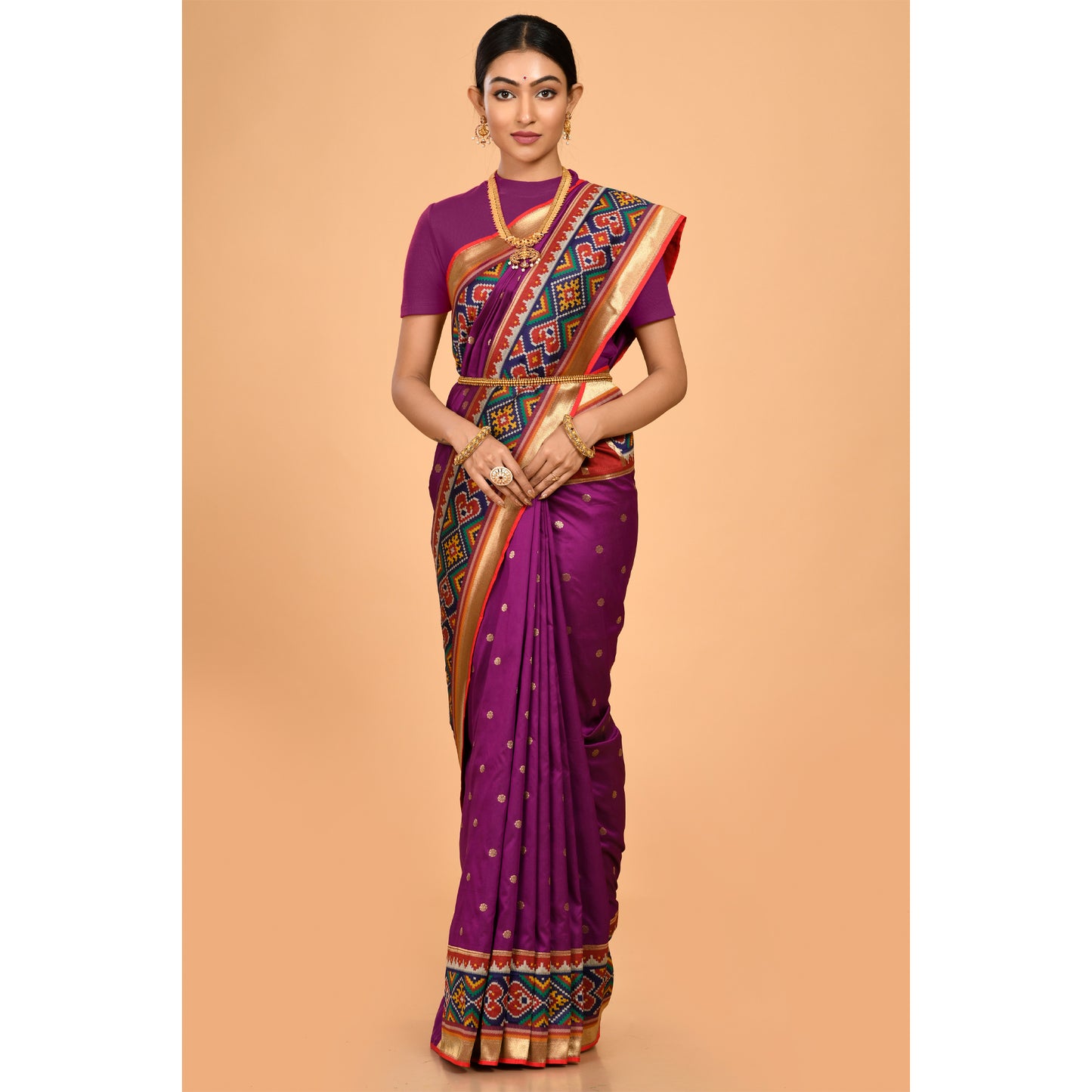 Powerloom Silk covered with Zari bootis Saree Saree