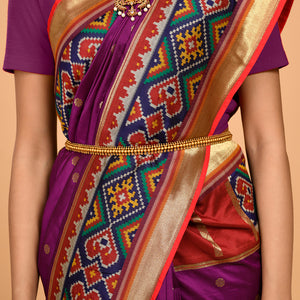 Powerloom Silk covered with Zari bootis Saree Saree