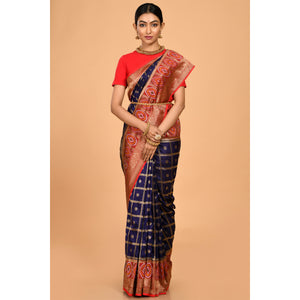 Royal Blue color Patola border and Zari Saree- DD-P1-S523 Saree