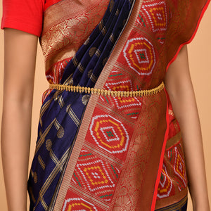 Royal Blue color Patola border and Zari Saree- DD-P1-S523 Saree