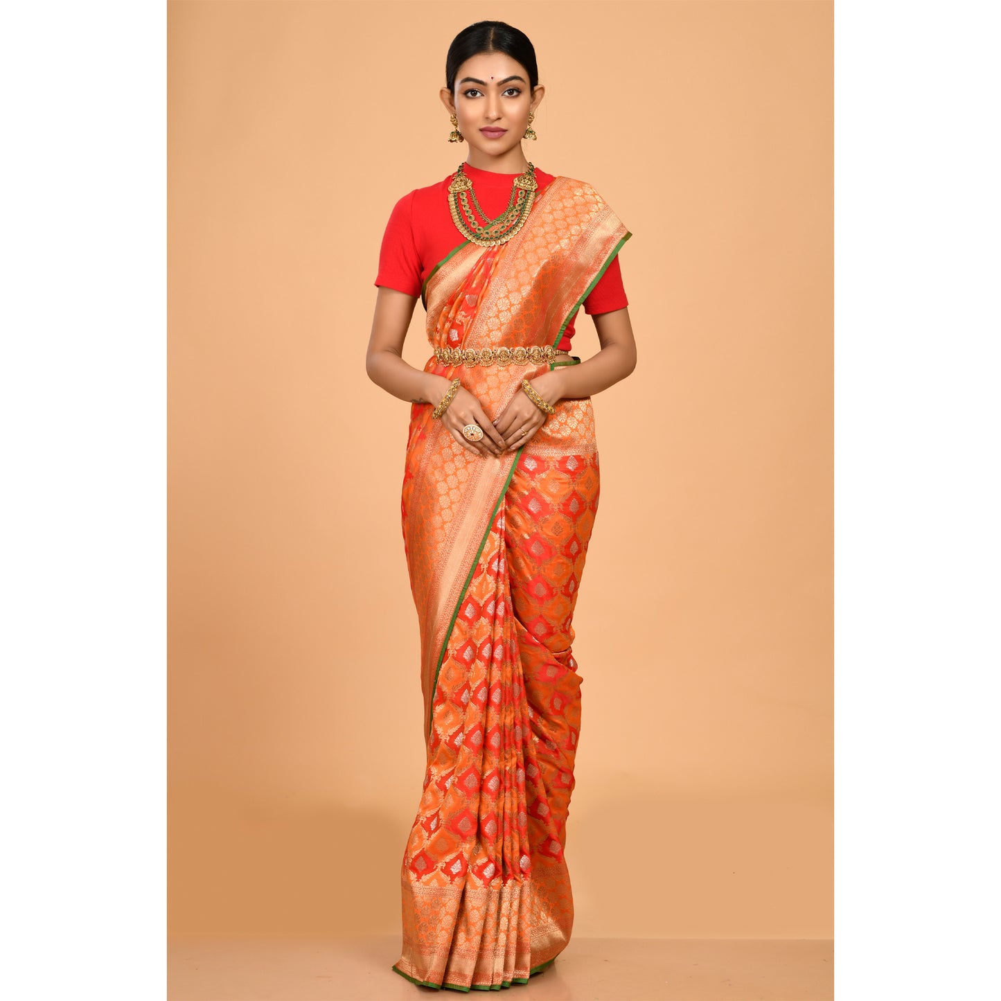 Flower motifs covering Banarasi Saree Saree