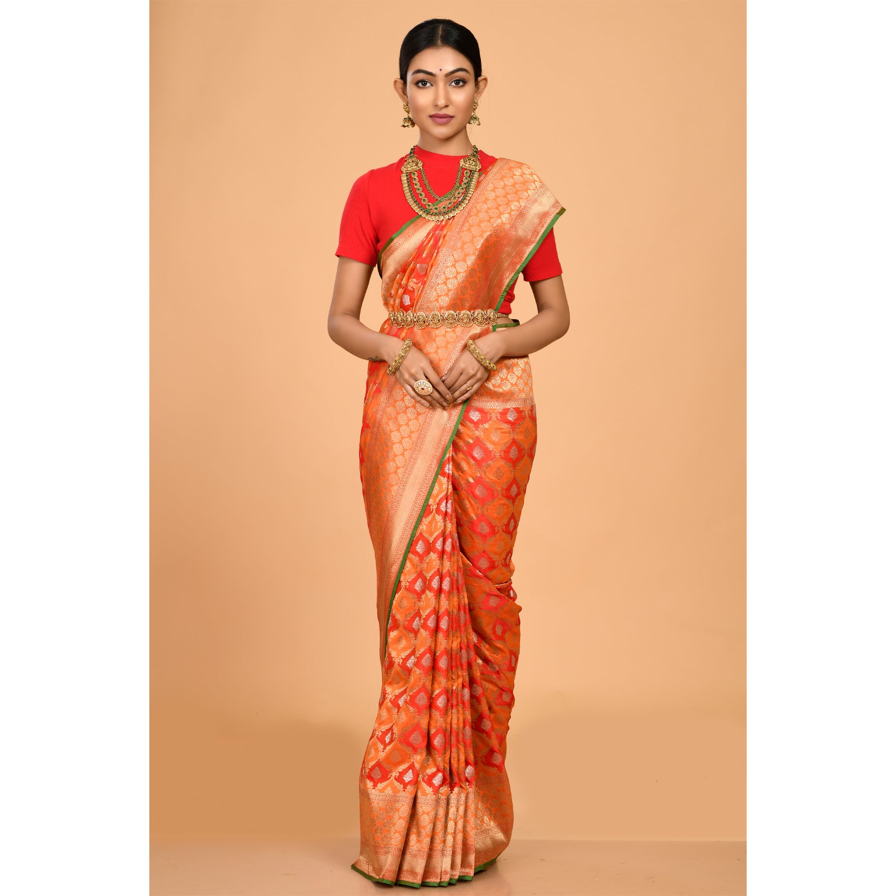 Flower motifs covering Banarasi Saree Saree