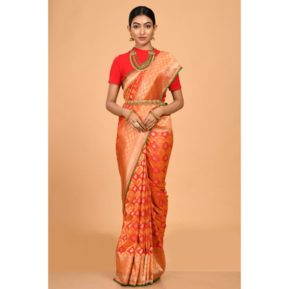 Flower motifs covering Banarasi Saree Saree
