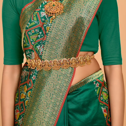 Trendy Green Patola Saree Saree